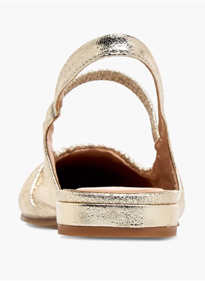 Celeste Women's Textured Slingback Shoes with Elasticated Strap  - Image 5