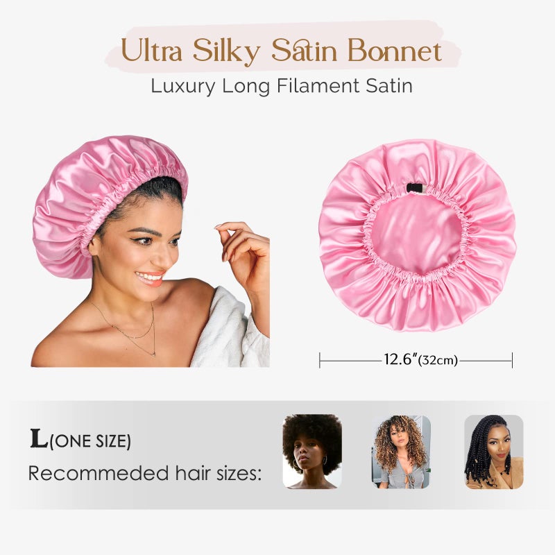 YANIBEST Silk Bonnet Satin Bonnet for Sleeping Women Men, Adjustable Double Layer Hair Bonnet for Curly Braids Reduce Frizz - Image 3