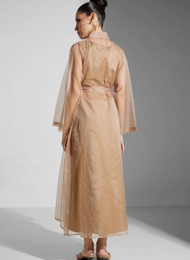 SINOIR Mesh Detail Abaya