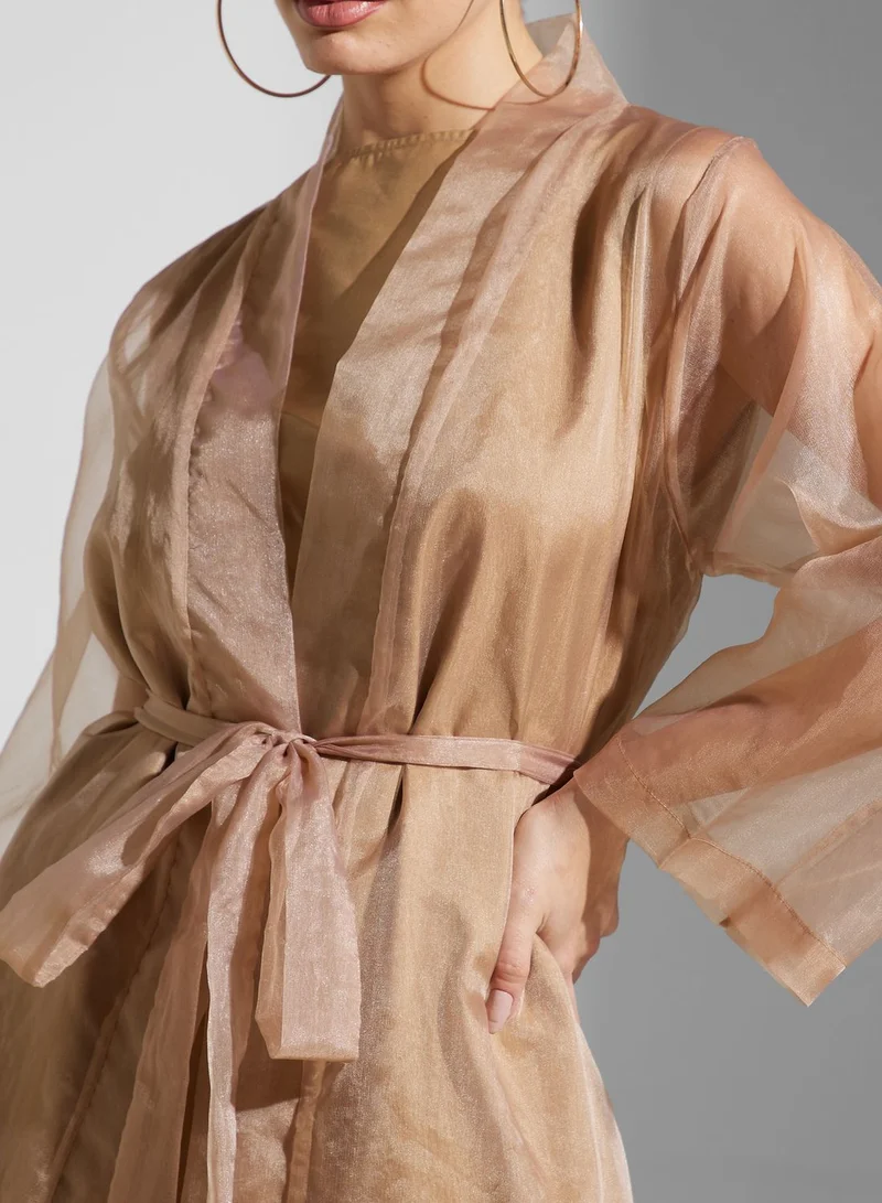 SINOIR Mesh Detail Abaya