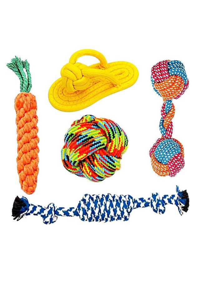 PET Dog Rope Toys, Durable Dog Rope Chew Toys Set For Aggressive Chewers, Interactive Cotton Rope - Avoid Boredom And Anxiety - Best Gift For Medium To Large Breeds (5Pack)  - Image 1