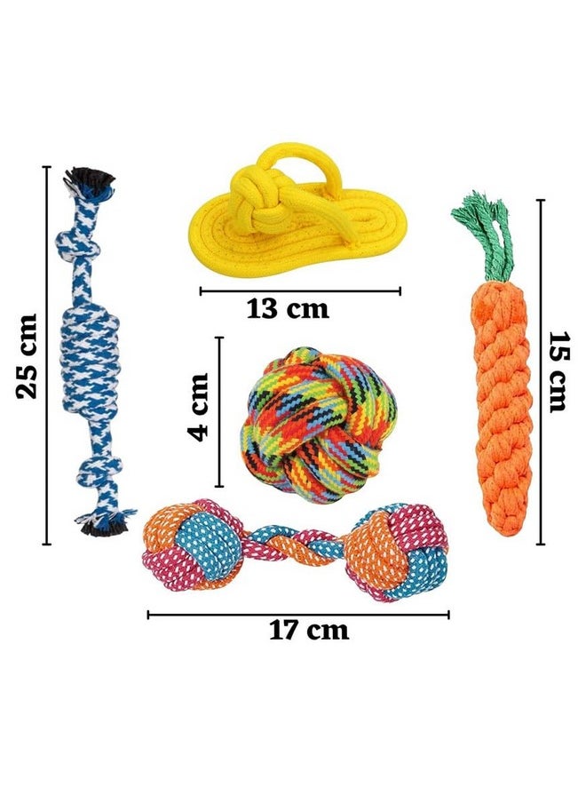 PET Dog Rope Toys, Durable Dog Rope Chew Toys Set For Aggressive Chewers, Interactive Cotton Rope - Avoid Boredom And Anxiety - Best Gift For Medium To Large Breeds (5Pack)  - Image 2
