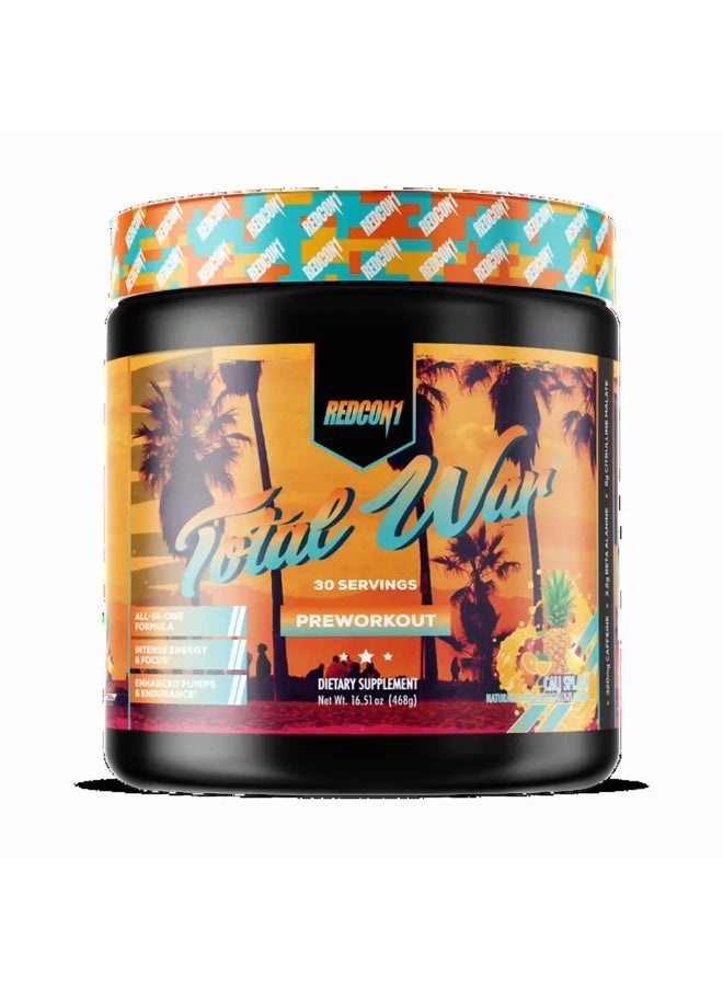 REDCON1 Total War Cali Splash Pre Workout 30 Servings | Caffeine Pre-Workout Powder | Beta Alanine, Citrulline Malate & Taurine | Sports Nutrition Formula - Image 1