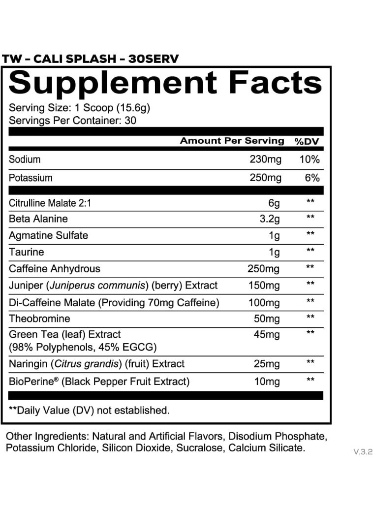 REDCON1 Total War Cali Splash Pre Workout 30 Servings | Caffeine Pre-Workout Powder | Beta Alanine, Citrulline Malate & Taurine | Sports Nutrition Formula - Image 5
