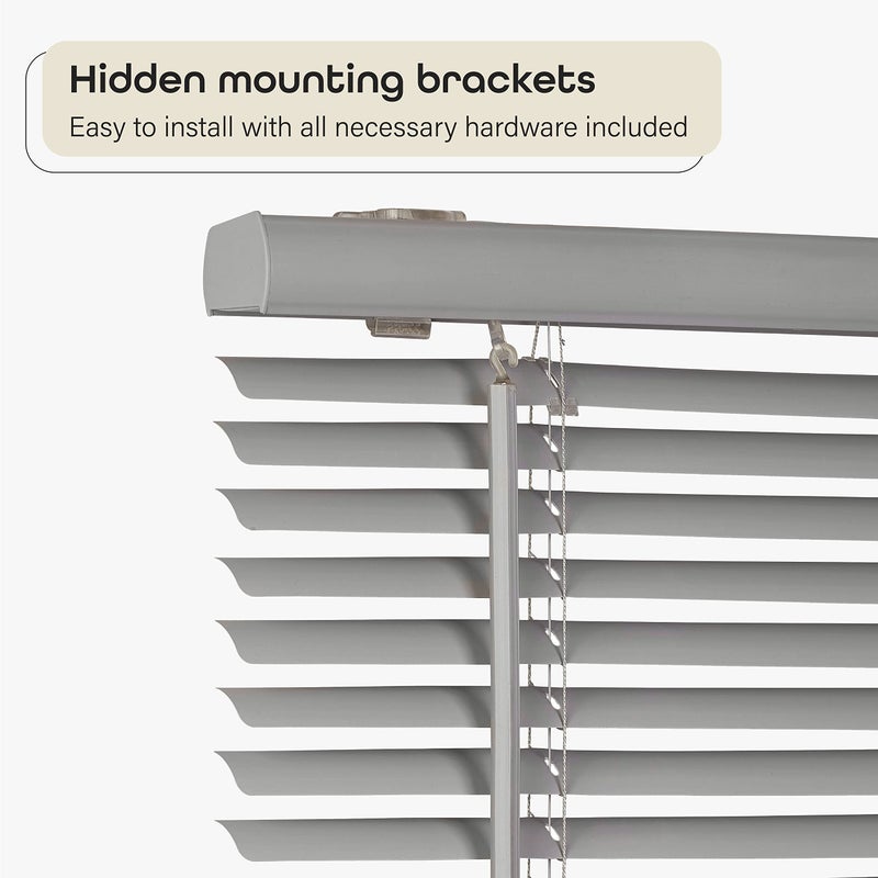 Achim Cordless Room Darkening Mini Blind - 23 Inch Width, 64 Inch Length, 1" Slat Size - Gray - Cordless GII Deluxe Sundown Horizontal Windows Blinds for Interior by Achim Home Decor - Image 3