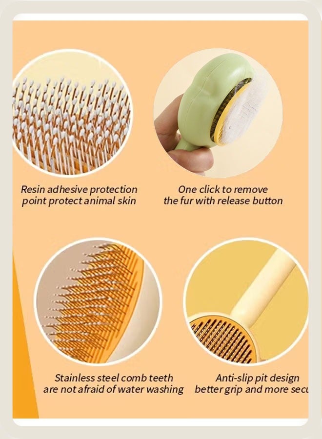 Cat Grooming Brush, Cat Hair Cleaner Brush, Pet Hair Cleaner Brush Self Cleaning, Pet Hair Remover, Sunflower Shape, Brush Hair Removal on - Image 5