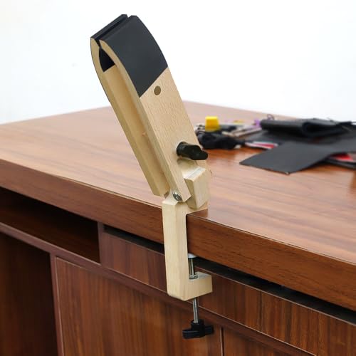 FASTTOBUY Stitch Pony,FASTTOBUY Beech Wood Foldable Leather-Pony Table Desktop Stitching Pony Horse Clamp,Leather Sewing Pony Horse Clamp for DIY Hand Stitching Leather Clamping - Image 2