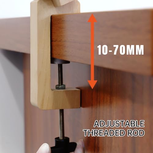 FASTTOBUY Stitch Pony,FASTTOBUY Beech Wood Foldable Leather-Pony Table Desktop Stitching Pony Horse Clamp,Leather Sewing Pony Horse Clamp for DIY Hand Stitching Leather Clamping - Image 3