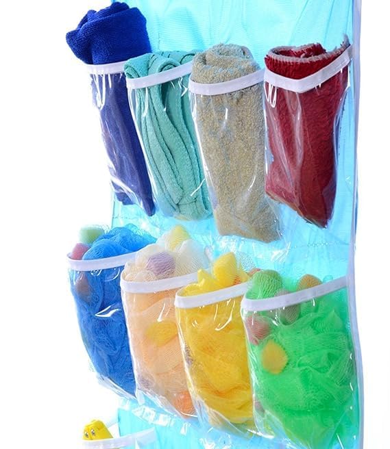 ATOOZED Wall Mounted 16 Grid Storage Bag for Clothing Accessories Small Gadgets Slippers Toys Organizer 80 X 42 cm Multicolor - Image 2