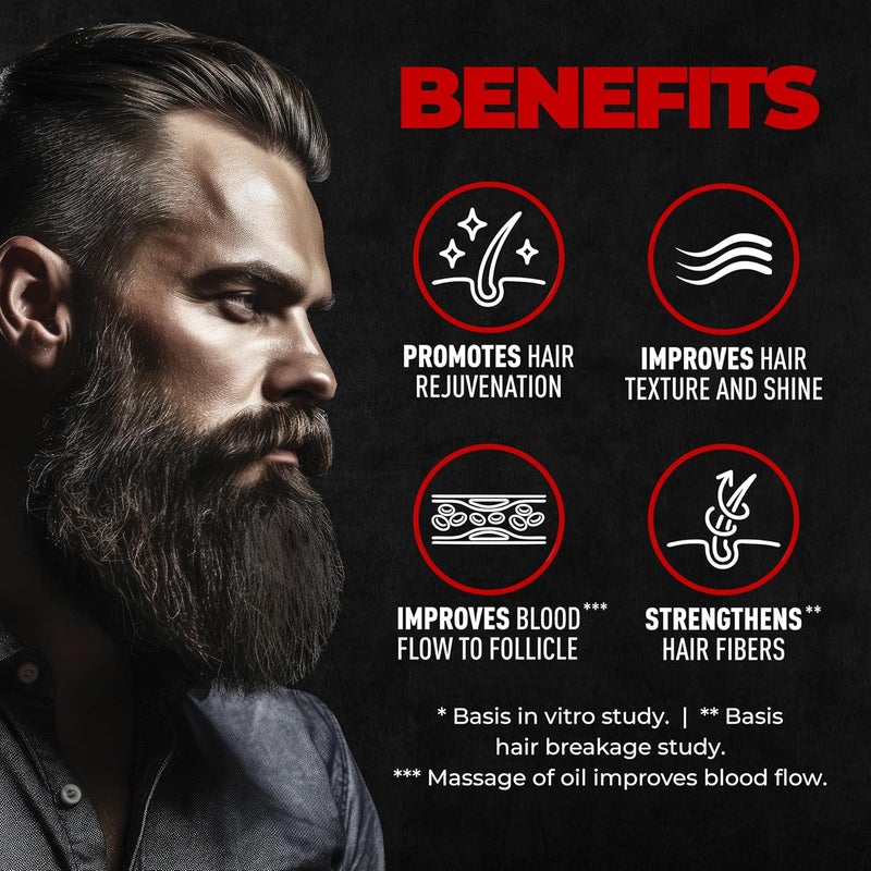 BEARDO Beardo Beard Hair Growth Oil 50ml Derma Roller For Hair Growth 05 mm Dermaroller For Thicker Longer Beard Uneven Patchy Fast Beard Growth For Stronger Fuller Beard Hair - Image 3
