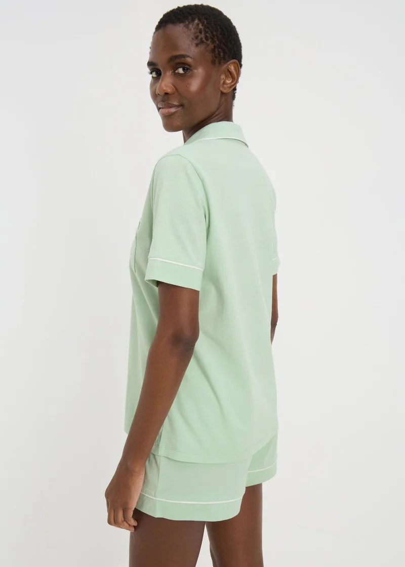 Matalan Green  Button Through Short Pyjama Set