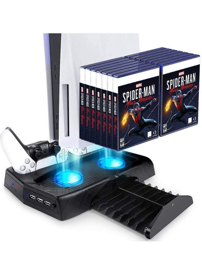 Charging Cooling Fan Base With Storage Disc Rack - wireless - Image 1