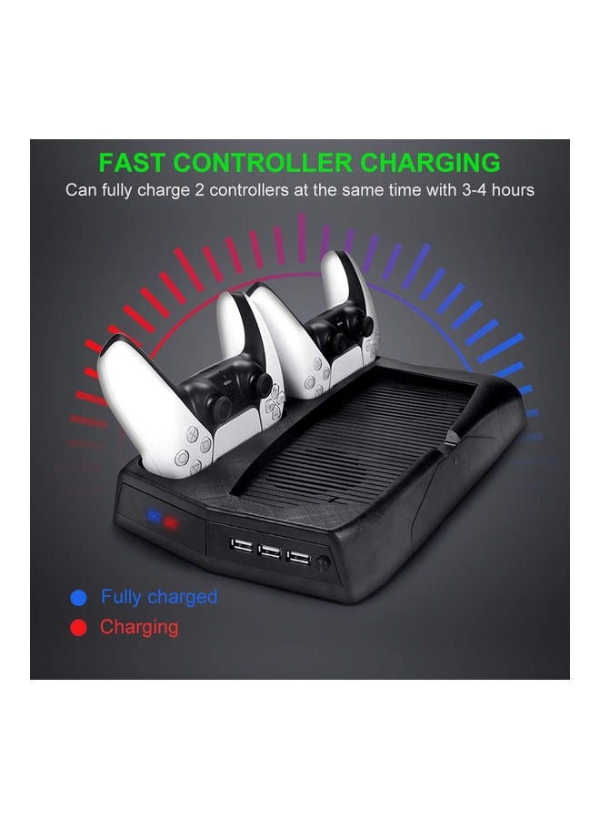 Charging Cooling Fan Base With Storage Disc Rack - wireless - Image 2