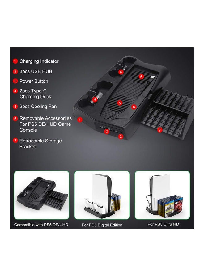 Charging Cooling Fan Base With Storage Disc Rack - wireless - Image 4