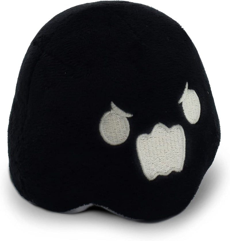 TeeTurtle Reversible Ghost Plushie 4Inch Black White TwoSided Flip Plush Toy with Embroidered Details Cute Mini Collectible Plush for Kids Teens and Adults - Image 2