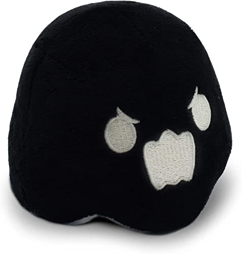 TeeTurtle Reversible Ghost Plushie 4Inch Black White TwoSided Flip Plush Toy with Embroidered Details Cute Mini Collectible Plush for Kids Teens and Adults - Image 1