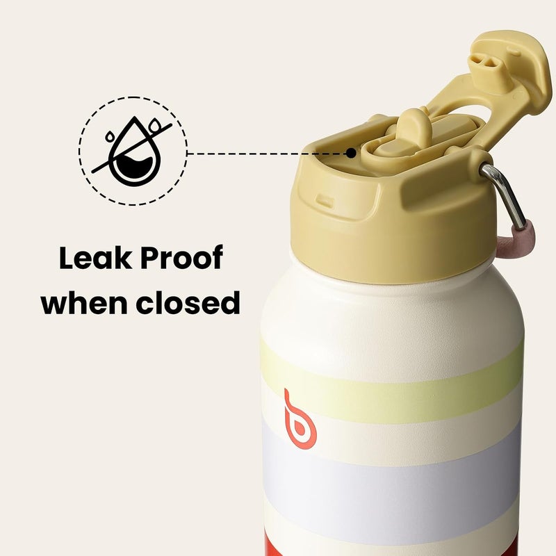 bottle bottle bottlebottle Bottle Bottle Stainless Steel Water Bottle 1 Litre with Straw - Leak-proof Insulated Bottle for Sports & Gym, with Pill Compartment, BPA-Free, Double Walled (Bands) - Image 4