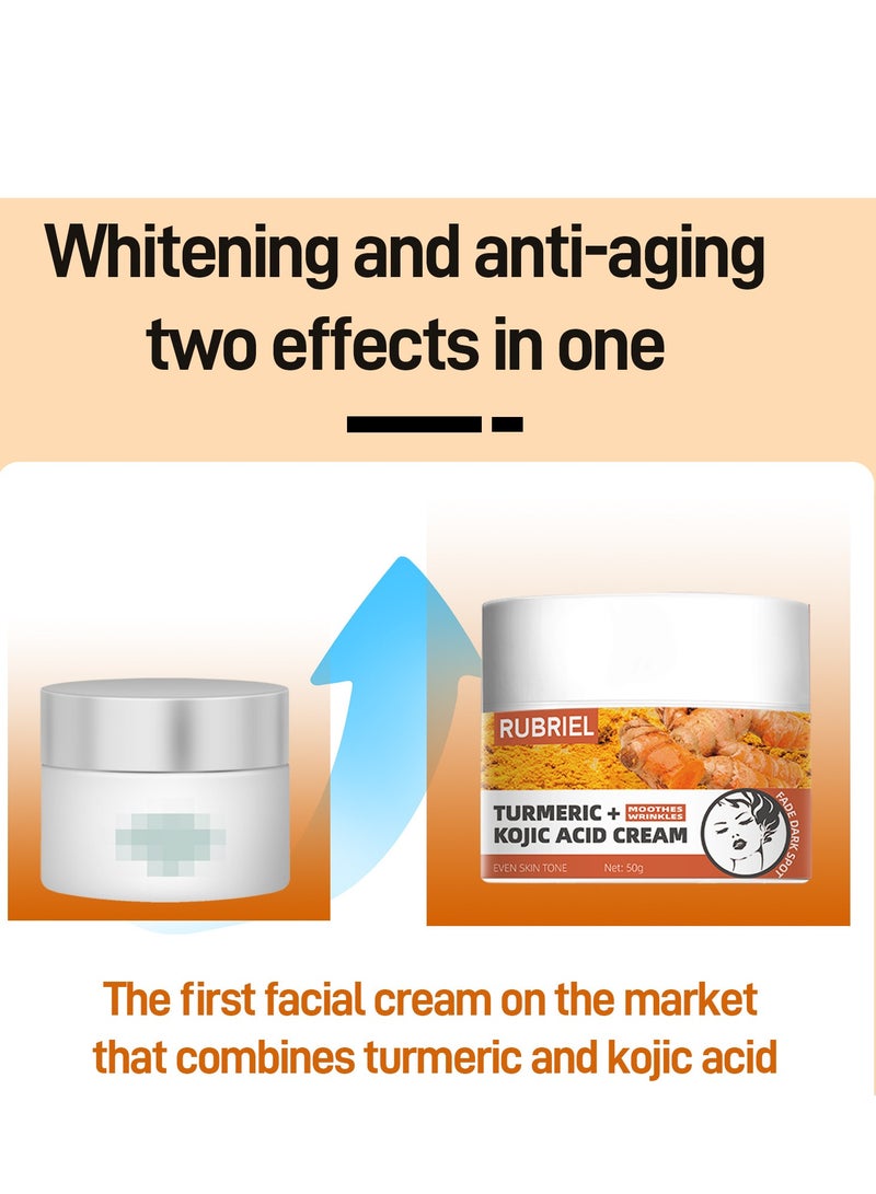 روبيريل كريم الريتينول بحمض الكوجيك بالكركم، يهدئ التجاعيد، مضاد للشيخوخة ويفتح البشرة، يضيء البشرة، يزيل حب الشباب، تبييض، تفتيح البقع 50 جم - Image 4