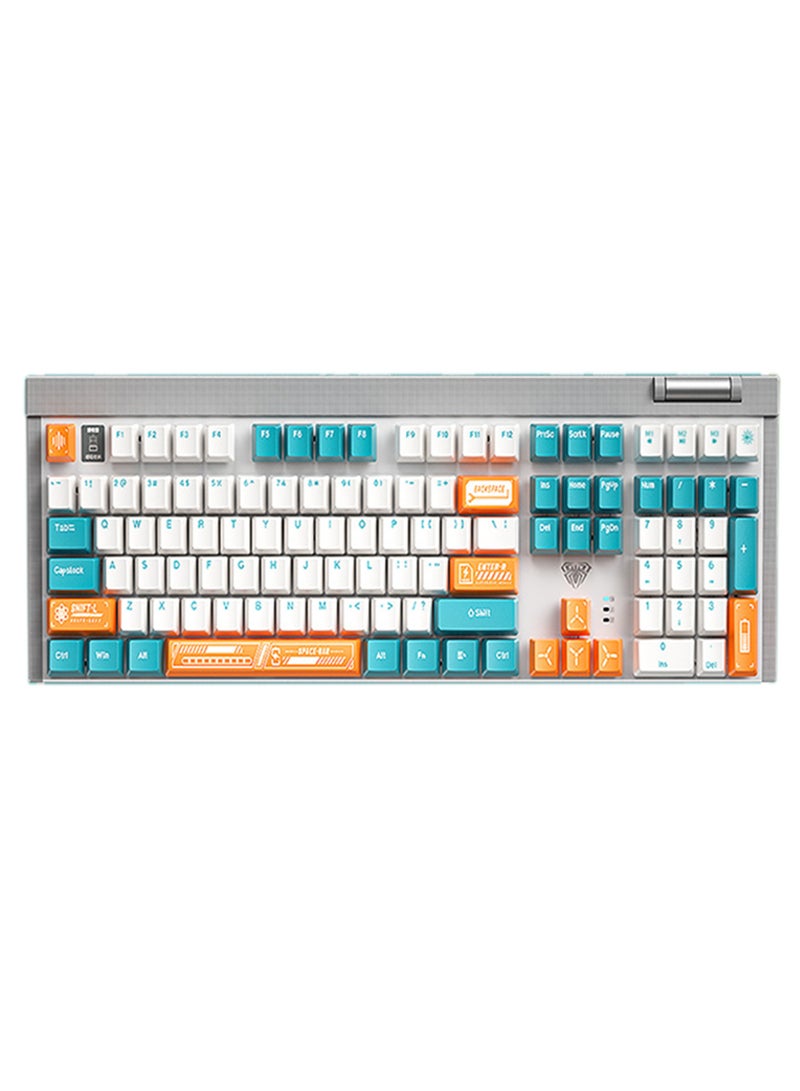 Oregon Wireless Dual-Mode Mechanical Keyboard And Mouse Set For E-Sports Games With Customized Hot-Swappable Switches 108 Keys, Premium Gray