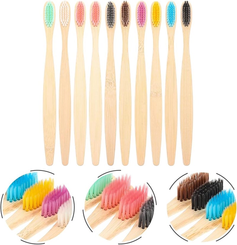 Unomor 10 Pack Charcoal Toothbrush Soft Bristle Ergonomic Travel Kit Lightweight Portable - Image 5