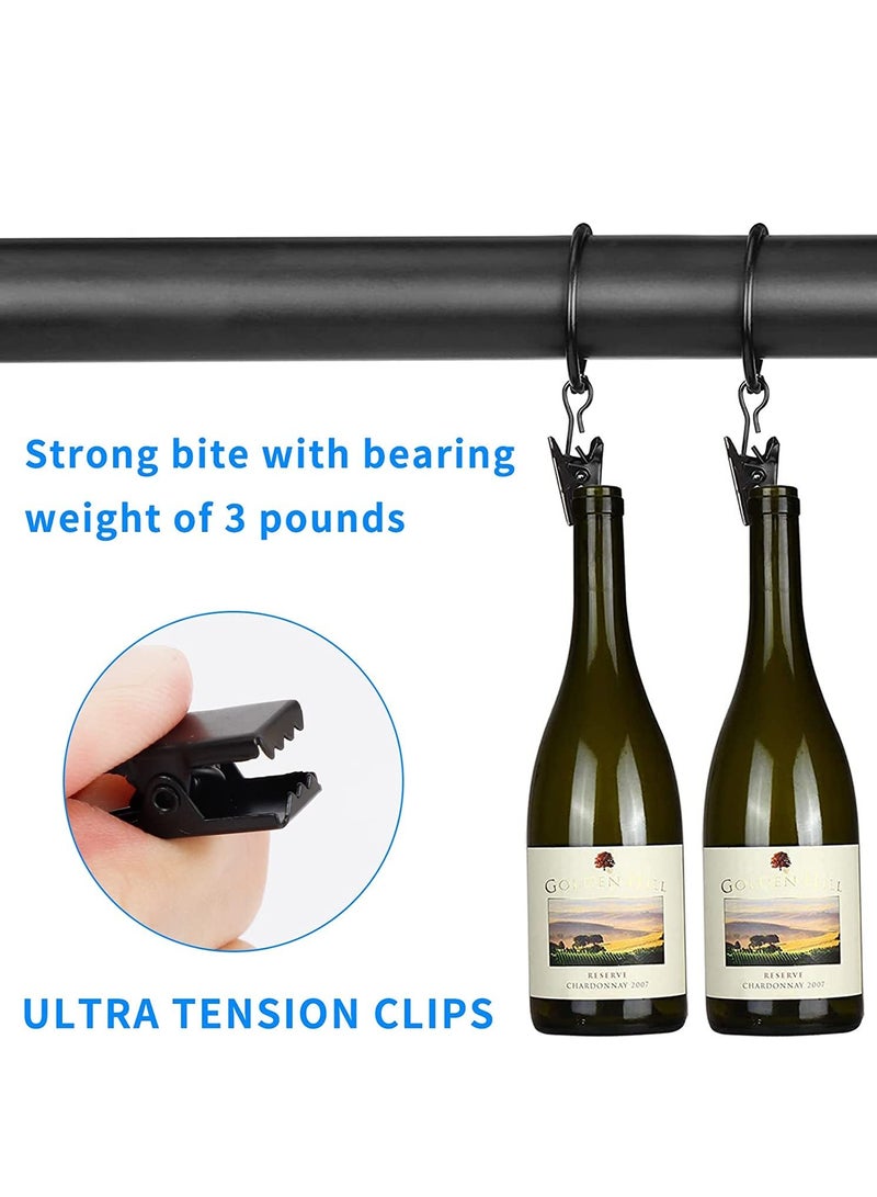 45 Pack Curtain Rings with Clips, Metal Matte Vintage Drapery Clips with Rings, Rustproof Decorative Drapery Curtain Clip Rings Hooks, 1 Inch Interior Diameter, Fits up to 5/8" Rod, Black - Image 3