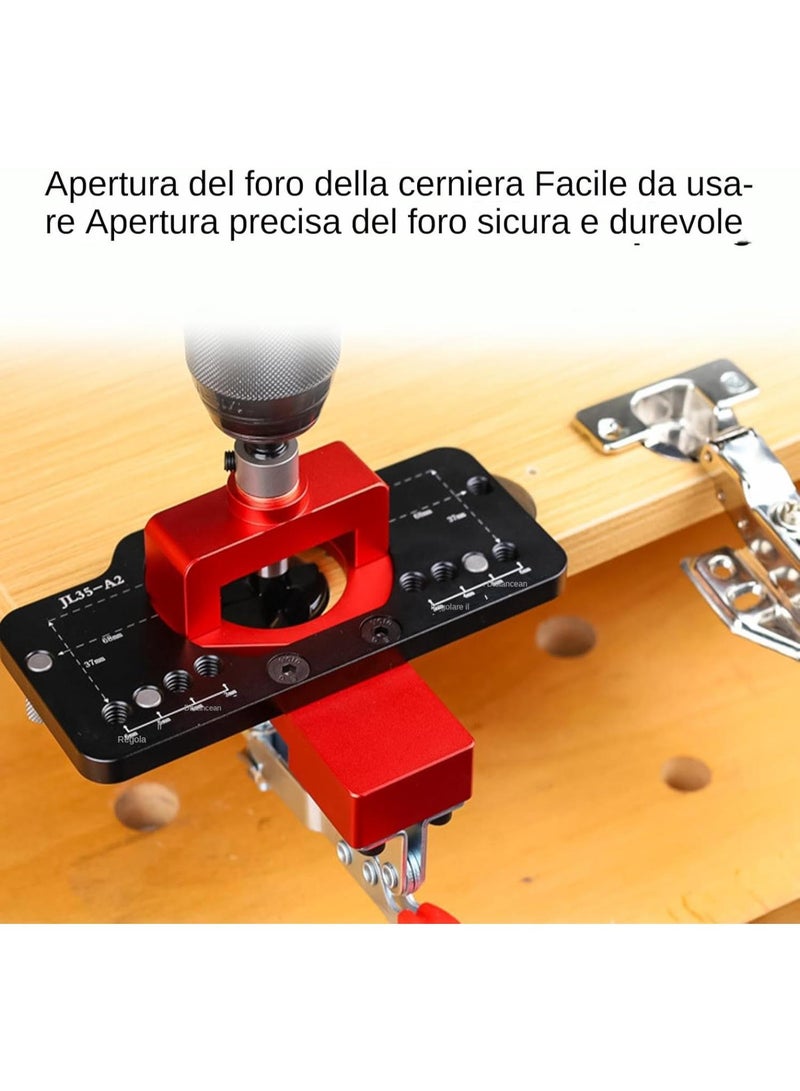 GGOOT Hidden Hinge Hole Mask, Hidden Hinge Mask | Adjustable Hole Opener,35mm Hole Opener for Hinges 'Closet and Installation' Hardware, Door Hinge Tool 'Closet'  - Image 3
