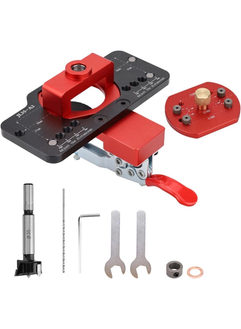 GGOOT Hidden Hinge Hole Mask, Hidden Hinge Mask | Adjustable Hole Opener,35mm Hole Opener for Hinges 'Closet and Installation' Hardware, Door Hinge Tool 'Closet'  - Image 1