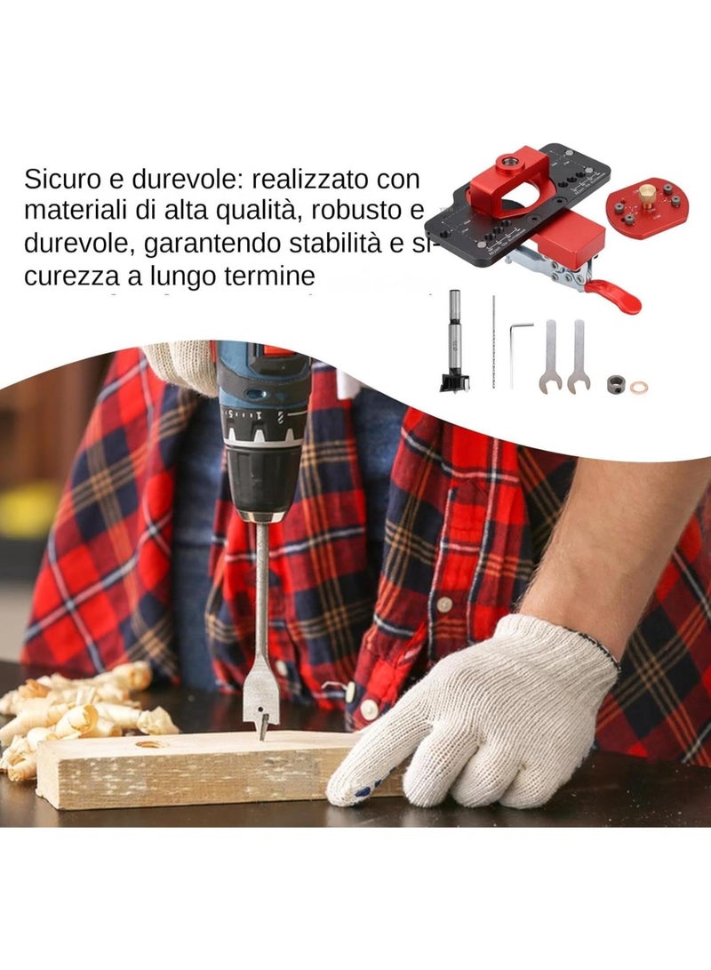 GGOOT Hidden Hinge Hole Mask, Hidden Hinge Mask | Adjustable Hole Opener,35mm Hole Opener for Hinges 'Closet and Installation' Hardware, Door Hinge Tool 'Closet'  - Image 2