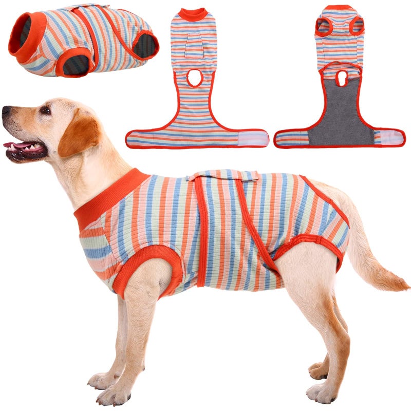 Kuoser Recovery Suit for Dogs Cats After Surgery, Professional Pet Recovery Shirt Dog Abdominal Wounds Bandages, Substitute E-Collar & Cone,Prevent Licking Dog Onesies Pet Surgery Recovery Suit - Image 1