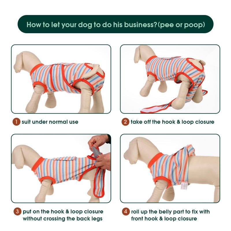 Kuoser Recovery Suit for Dogs Cats After Surgery, Professional Pet Recovery Shirt Dog Abdominal Wounds Bandages, Substitute E-Collar & Cone,Prevent Licking Dog Onesies Pet Surgery Recovery Suit - Image 4