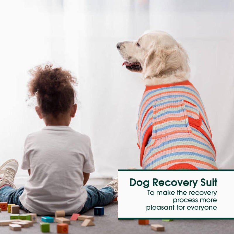 Kuoser Recovery Suit for Dogs Cats After Surgery, Professional Pet Recovery Shirt Dog Abdominal Wounds Bandages, Substitute E-Collar & Cone,Prevent Licking Dog Onesies Pet Surgery Recovery Suit - Image 5