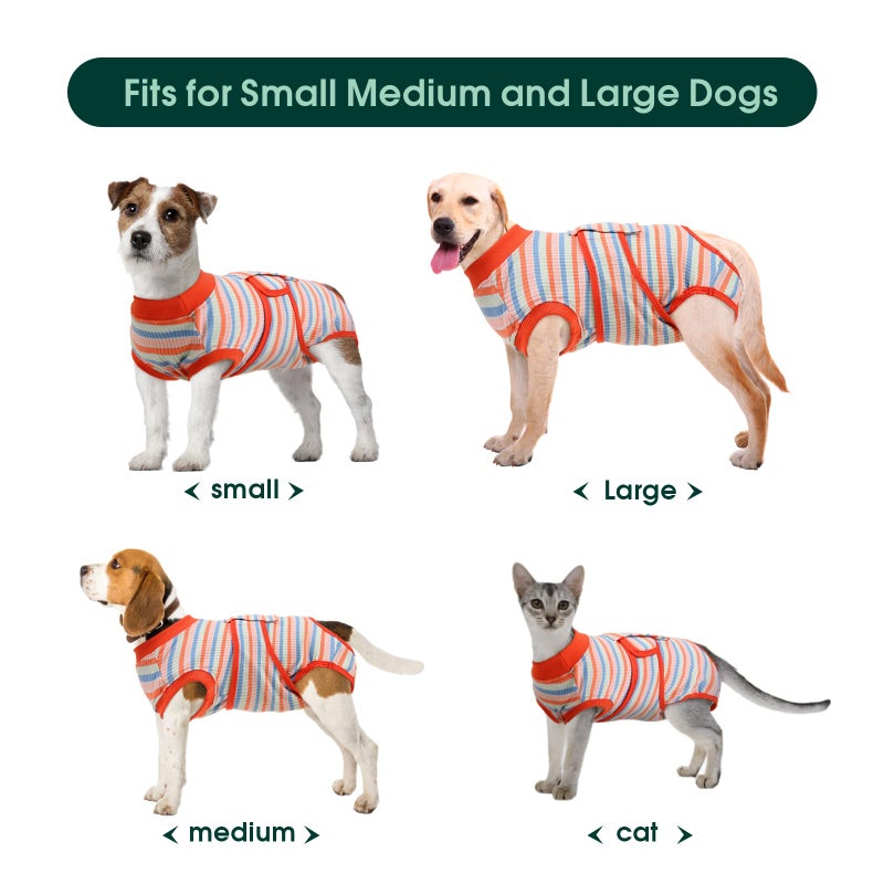 Kuoser Recovery Suit for Dogs Cats After Surgery, Professional Pet Recovery Shirt Dog Abdominal Wounds Bandages, Substitute E-Collar & Cone,Prevent Licking Dog Onesies Pet Surgery Recovery Suit - Image 3