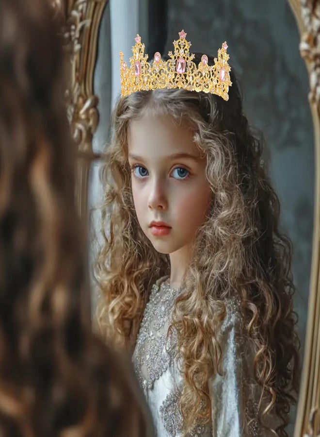Didder Pink Gold Princess Crown Birthday Tiara Prom Queen Tiaras and Crowns for Women and Girls Halloween Costume Headpiece Hair Accessories - Image 4