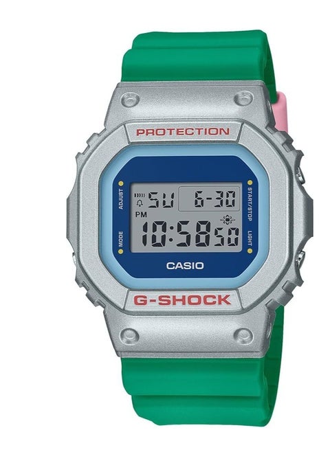 G-Shock Digital Green Resin Strap Unisex Watch DW-5600EU-8A3DR