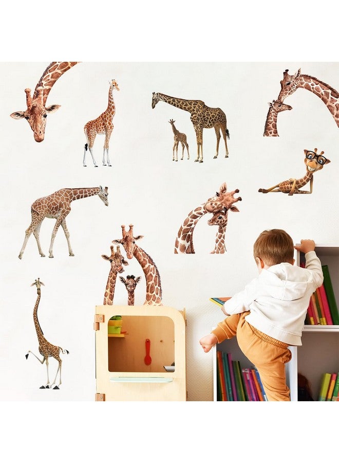 WOYINIS Funny Animal Giraffe Wall Decals Peel and Stick 3D Giraffe Wall Stickers Jungle Animals Kids Bedroom Nursery Playroom Removable DIY Window Furniture Decoration - Image 1