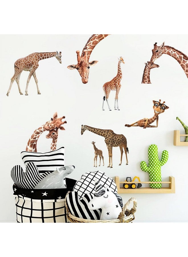 WOYINIS Funny Animal Giraffe Wall Decals Peel and Stick 3D Giraffe Wall Stickers Jungle Animals Kids Bedroom Nursery Playroom Removable DIY Window Furniture Decoration - Image 4