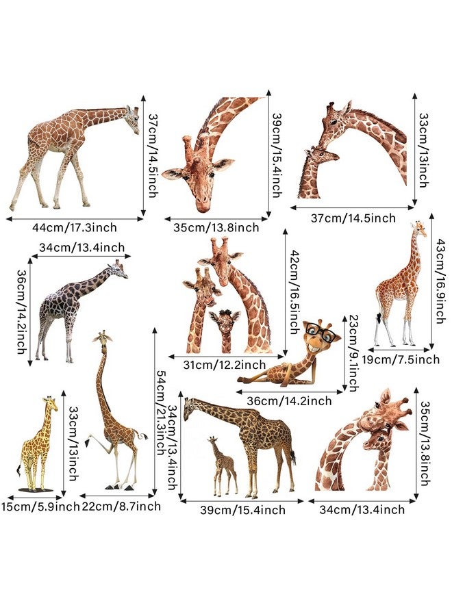 WOYINIS Funny Animal Giraffe Wall Decals Peel and Stick 3D Giraffe Wall Stickers Jungle Animals Kids Bedroom Nursery Playroom Removable DIY Window Furniture Decoration - Image 3