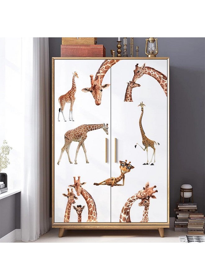 WOYINIS Funny Animal Giraffe Wall Decals Peel and Stick 3D Giraffe Wall Stickers Jungle Animals Kids Bedroom Nursery Playroom Removable DIY Window Furniture Decoration - Image 5
