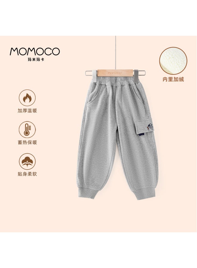 Momoco Boys' Pants  Autumn Winter Trendy Casual Sweatpants Light Gray 130 - Image 1