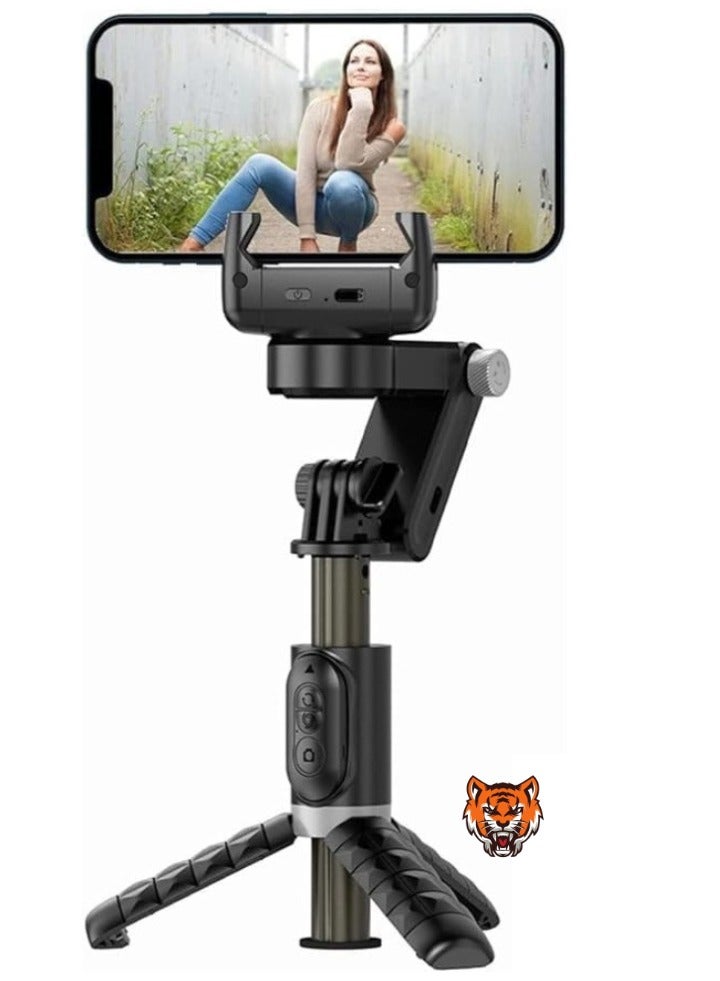 TIGER "4-in-1 Gimbal Stabilizer for Smartphones – Extendable Selfie Stick & Tripod with 3-Axis Face Tracking and 360° Rotation for iPhone/Android" - Image 1