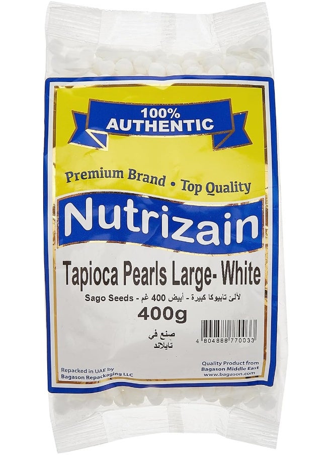 Nutrizain Nutrizain Tapioca Pearls (White) – Sago Seeds Large 400g  - Image 1