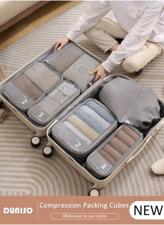 6 PCS Compression Packing Cubes for Suitcase, Waterproof Suitcase Organizer Bags, Compressible Packing Cubes for Carry on Suitcase, Expandable Packing Pouches, Lightweight Luggage Organizer Bagswith Toiletries Bag for Clothes Cosmetics Toiletries - pzsku/Z9BF5425FC393BC3C7812Z/45/1746203839/5b36d79c-6465-400a-beab-d4b1a7e6763f
