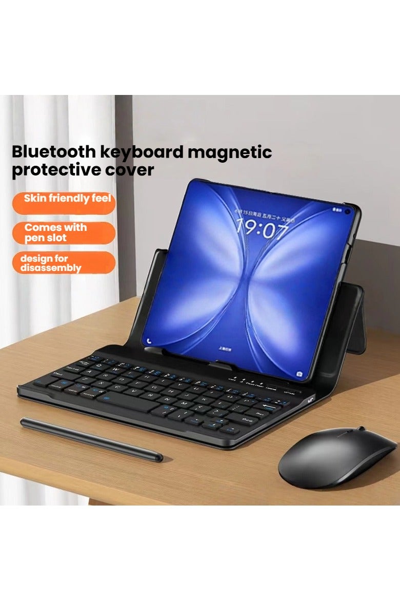 general Suitable for Samsung Z Fold7 mobile phone keyboard case, full-coverage Bluetooth keyboard and mouse case with pen slot, foldable screen shockproof portable case. - Image 2