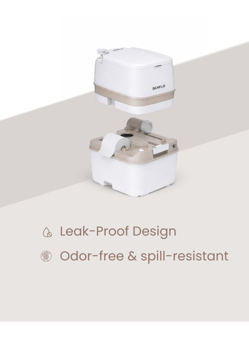 SEAFLO 22L Premium Portable Camping Toilet with 15L Flush Tank – Leakproof Travel RV & Outdoor Toilet - Image 3
