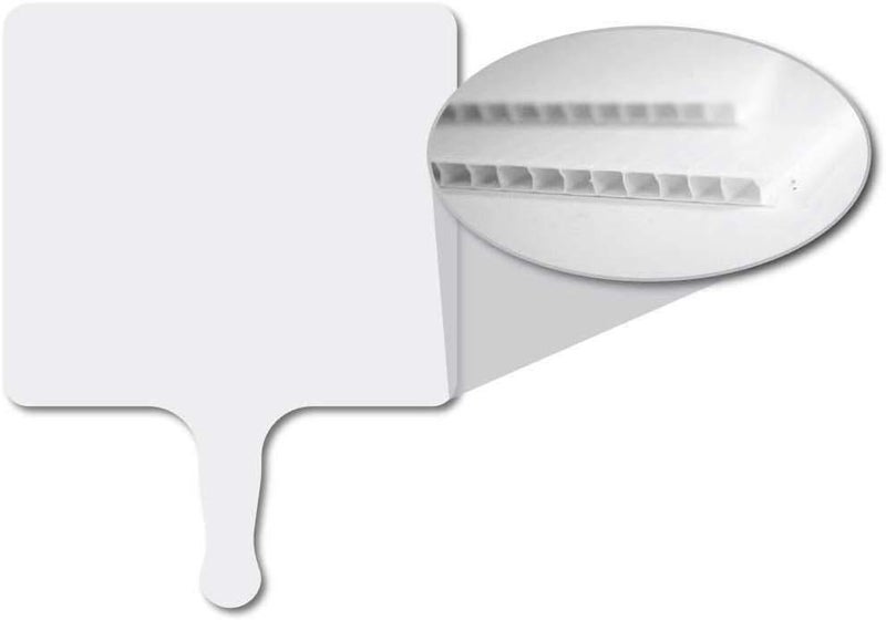 VictoryStore Church Fans Set of 12 Blank Plastic Hand Fans Made of Waterproof Corrugated Plastic 105 Inches by 8 Inches - Image 2