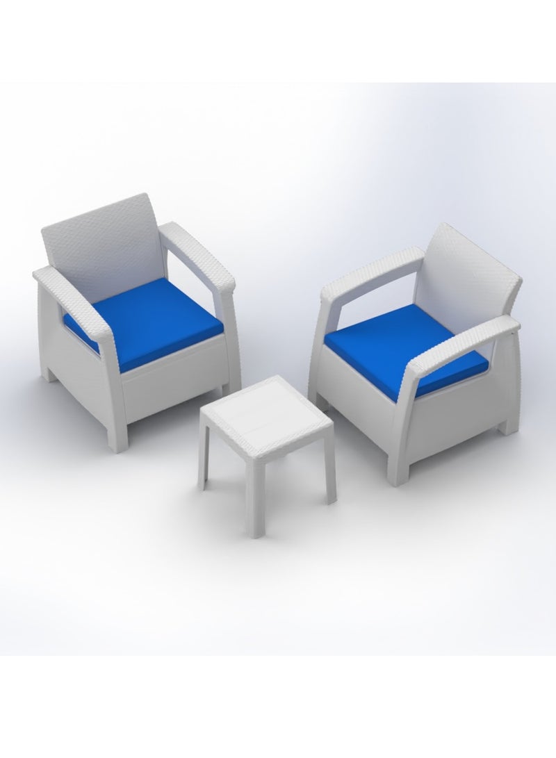 3MPlast Havana 2-Seater Set Rattan Modern Outdoor and Indoor Furniture, Coffee Table, and Waterproof Cushions  - Image 2