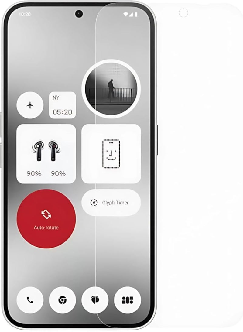 واقي شاشة متوافق مع هاتف Nothing Phone 2A، بلاستيك شفاف، مقاوم للصدمات (لا يغطي الإطار الأسود)