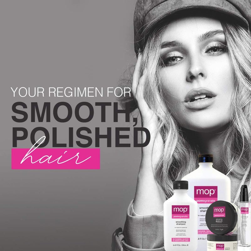 MOP Pomegranate Smoothing Shampoo For Medium to Coarse Hair  Cleansing Formula Strengthens Scalp  Hair Repairs and Nourishes - Image 2