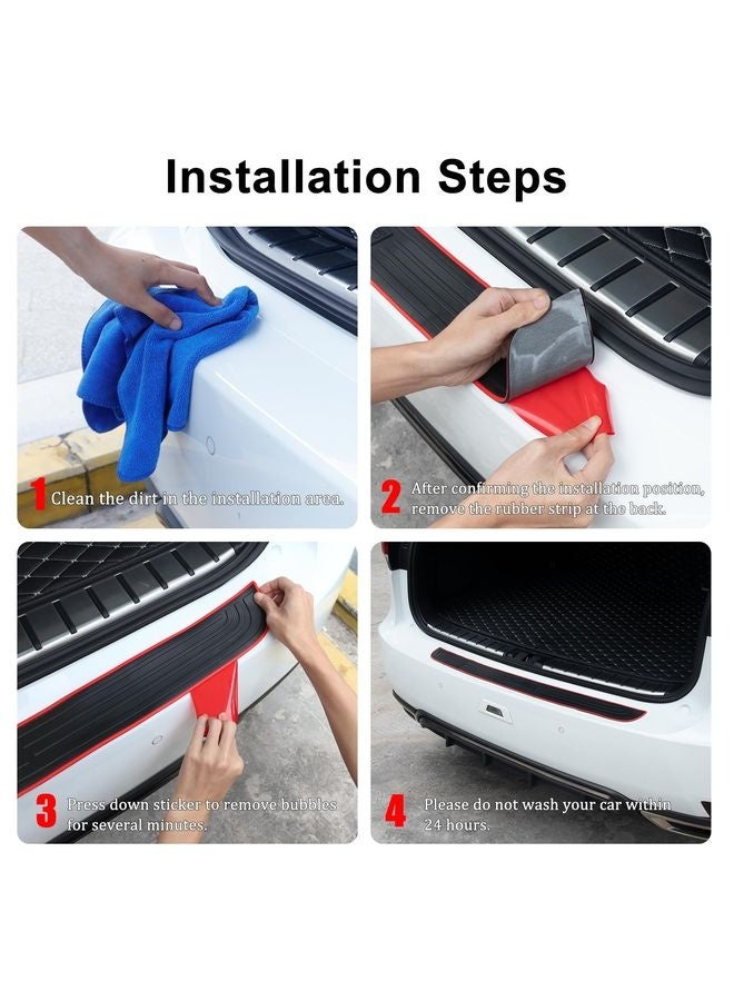 HOMESTAR Car Rear Bumper Protector, 35.5inch x2.75inch Car/SUV Universal Rubber Anti-Scratch Trunk Exterior Accessories（Black） - Image 4