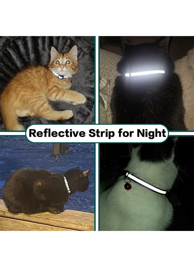 HY - Airtag Cat Collar Breakaway, Reflective Kitten Collar with Apple Air Tag Holder and Bell for Girl Boy Cats, 0.4 Inches in Width and Lightweight(Black) - Image 1